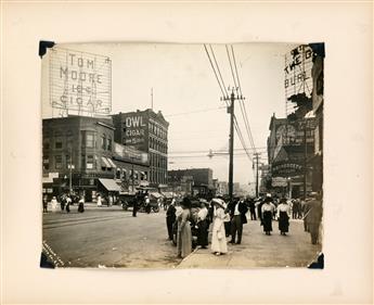 (KANSAS CITY, KANSAS) Album with 44 large-format photographs showing street views of Kansas City by the Anderson Photo Company.